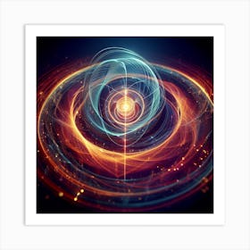 40hz Torus Magnetic Field From Above Beautifully Lit Art Print