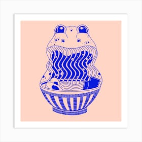 Ramen Frog Square Art Print