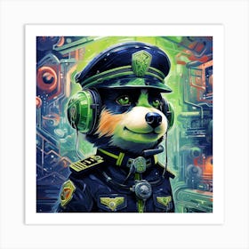 Dog In A Uniform Art Print