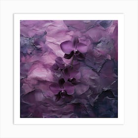 Purple Orchids On A Purple Background Art Print