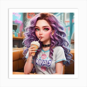 Ice Cream Girl Art Print