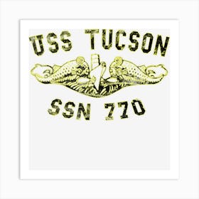 Uss Tucson Ssn 770 Attack Submarine Badge Vintage Art Print