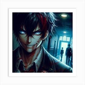 Anime Character With Blue Eyes Art Print