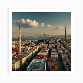 Aerial View Of Istanbul, Turkey Art Print