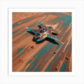 Spaceship In The Desert Art Print