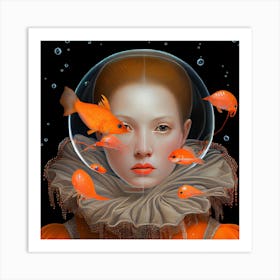 The Princess Of Deep Sea Square Art Print