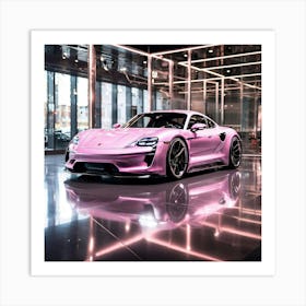 Pink Porsche Cayman 1 Art Print