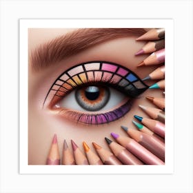 Colorful Eye Make Up Art Print