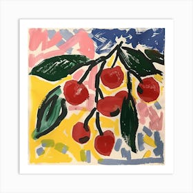 Summer Cherries Painting Matisse Style 1 Art Print