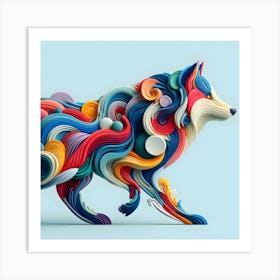 3d Wolf 3 Art Print