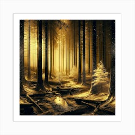 Golden Forest 27 Art Print