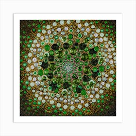 Gold And Green Square Art Print