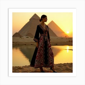 Egyptian Woman At Sunset 3 Art Print