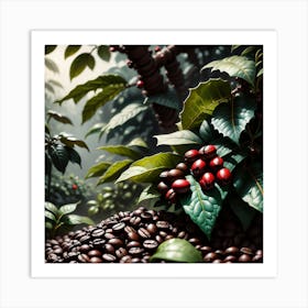 Coffee Beans In The Forest 16 Art Print