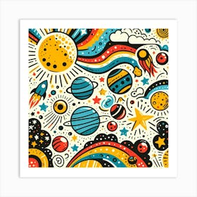 Space Doodles Art Print