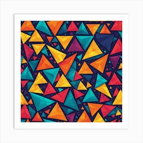 Geometric Triangles Seamless Pattern Art Print