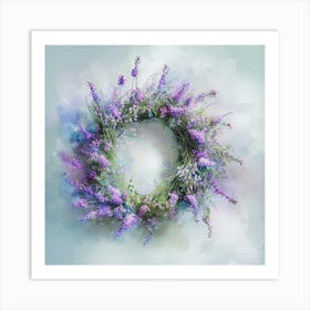 Lavender Wreath Art Print