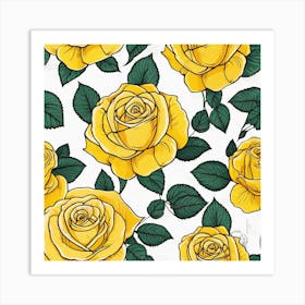 Yellow Roses 7 Art Print