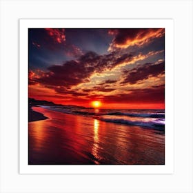 Sunset On The Beach 568 Art Print