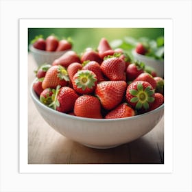 Fresh Ripe Delicious Strawberries In Bowl Healthy Food And Vegetarian 3 Art Print