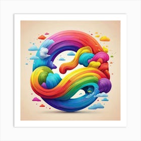 Colorful Letter E Art Print