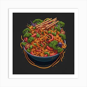 Chinese Noodle Dish Art Print