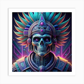 Aztec Skull Art Print