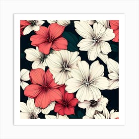 Floral Seamless Pattern 5 Art Print