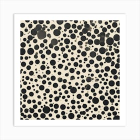 Black And White Polka Dots Art Print