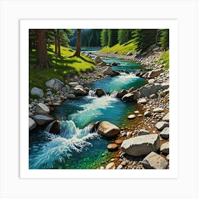 Stream In The Mountains Art Print