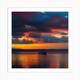 Sunset On The Water 12 Art Print