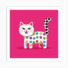 Polka Dot Cat Art Print