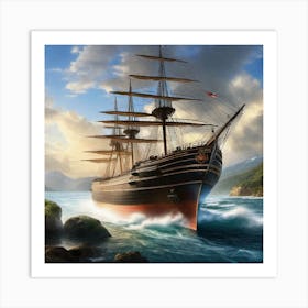 Ship In The Ocean 2 Art Print