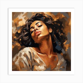 Woman With Long Hair 4 Art Print