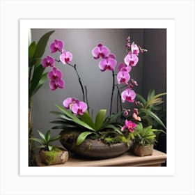 Orchids In A Vase 5 Art Print