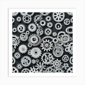 Realistic Gear Flat Surface Pattern For Background Use (63) Art Print