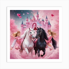 Princesses In Pink Art Print