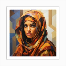 Cubism Moroccan Woman 03 Art Print