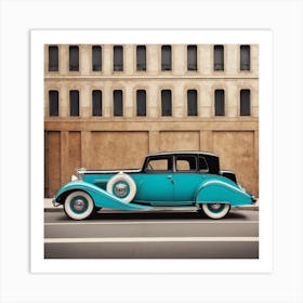 Old Blue Car Art Print