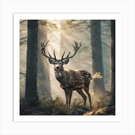 Deer In The Forest 205 Art Print