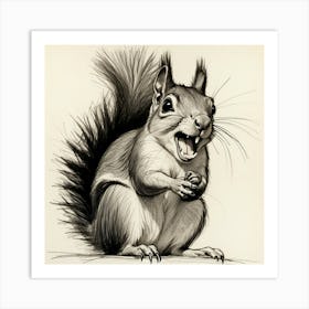 Squirrel Drawing 4 Art Print