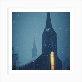 Church In The Snow 2 Art Print