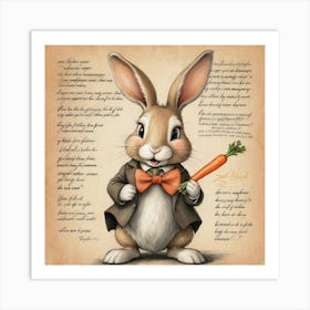 Bunny Holding Carrot 1 Art Print