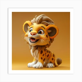 Cartoon Lion Art Print