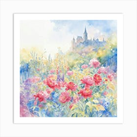 Peonies In The Garden Art Print