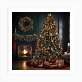 Christmas Tree In The Living Room Art Print