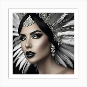 Black Feathered Beauty Art Print