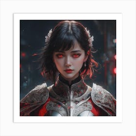 Chinese Girl With Red Eyes Art Print