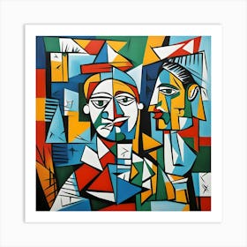 Picasso's Fusion: A Vibrant Reverie Art Print