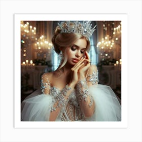 Beautiful Bride In A Wedding Dress Art Print